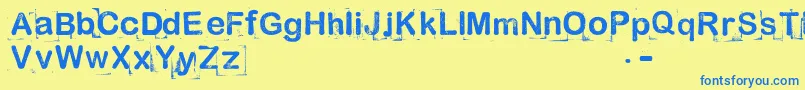 AnalProbe2012x Font – Blue Fonts on Yellow Background