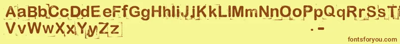 AnalProbe2012x Font – Brown Fonts on Yellow Background