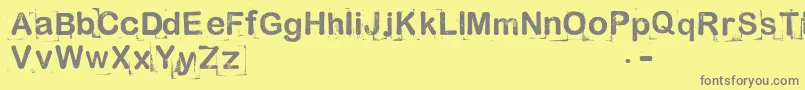AnalProbe2012x-Schriftart – Graue Schriften auf gelbem Hintergrund