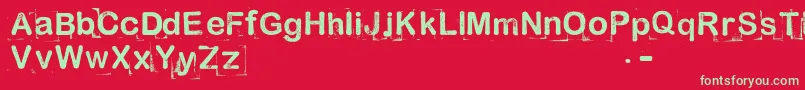 AnalProbe2012x Font – Green Fonts on Red Background