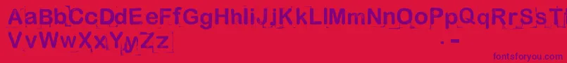 AnalProbe2012x Font – Purple Fonts on Red Background