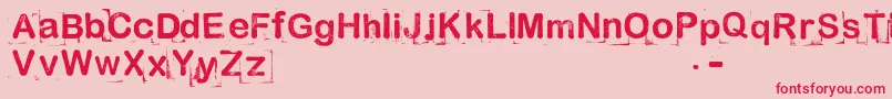 AnalProbe2012x Font – Red Fonts on Pink Background
