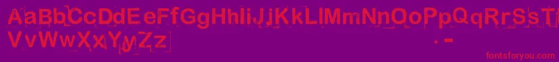 AnalProbe2012x Font – Red Fonts on Purple Background