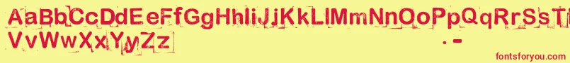 AnalProbe2012x Font – Red Fonts on Yellow Background
