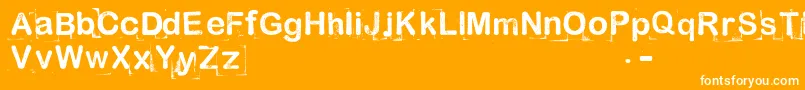 AnalProbe2012x-Schriftart – Weiße Schriften auf orangefarbenem Hintergrund