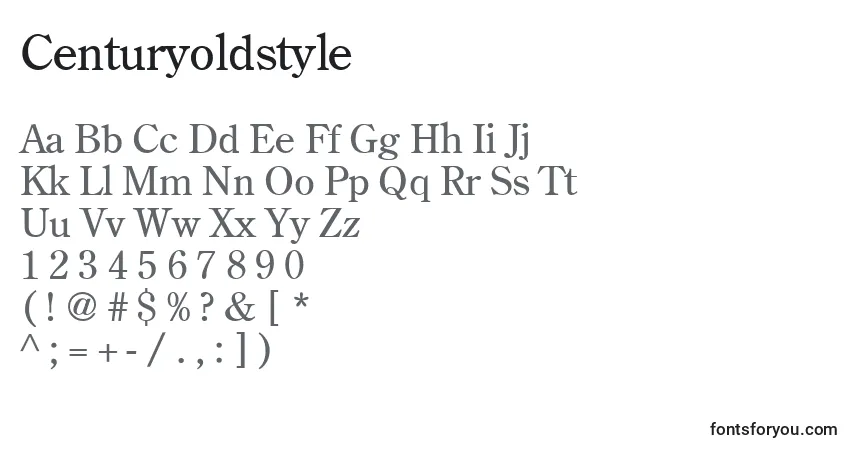 Czcionka Centuryoldstyle – alfabet, cyfry, specjalne znaki