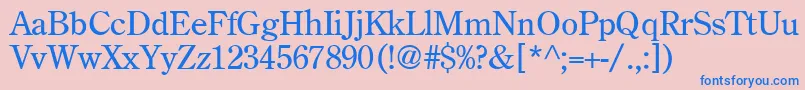 Centuryoldstyle-Schriftart – Blaue Schriften auf rosa Hintergrund