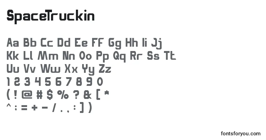 SpaceTruckin-fontti – aakkoset, numerot, erikoismerkit