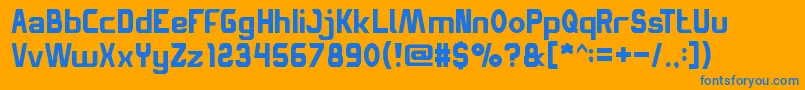 SpaceTruckin Font – Blue Fonts on Orange Background