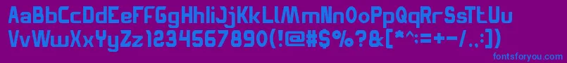 Fonte SpaceTruckin – fontes azuis em um fundo violeta
