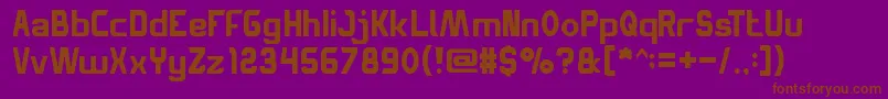 SpaceTruckin-Schriftart – Braune Schriften auf violettem Hintergrund