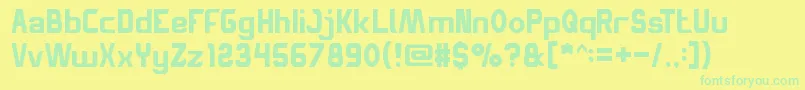 Weitere Informationen zur SpaceTruckin-Schriftart SpaceTruckin-Schriftart – Grüne Schriften auf gelbem Hintergrund