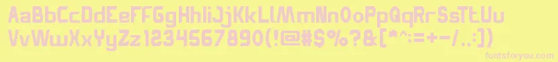 SpaceTruckin Font – Pink Fonts on Yellow Background