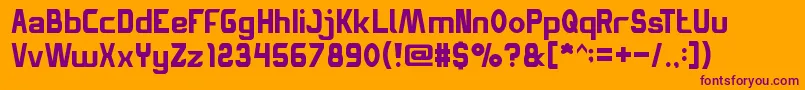SpaceTruckin-Schriftart – Violette Schriften auf orangefarbenem Hintergrund