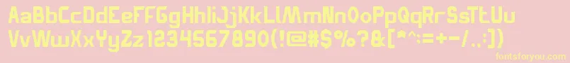 SpaceTruckin Font – Yellow Fonts on Pink Background