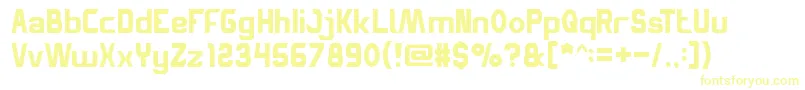 SpaceTruckin-Schriftart – Gelbe Schriften auf weißem Hintergrund