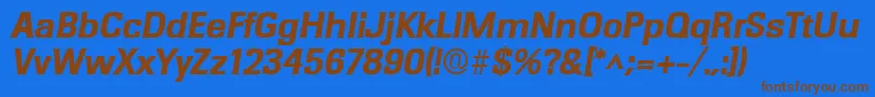 RochesterlhBoldItalic Font – Brown Fonts on Blue Background