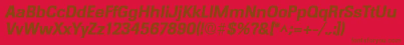 RochesterlhBoldItalic Font – Brown Fonts on Red Background