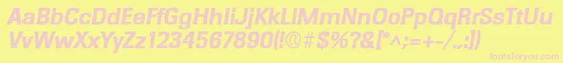 RochesterlhBoldItalic Font – Pink Fonts on Yellow Background