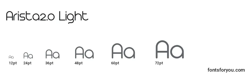 Размеры шрифта Arista2.0 Light