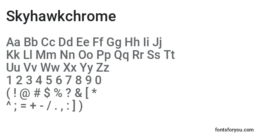 Schriftart Skyhawkchrome – Alphabet, Zahlen, spezielle Symbole