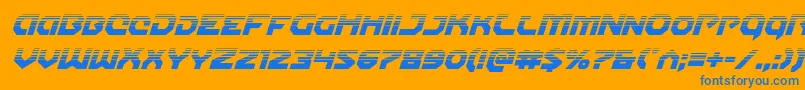 Gunnerstormhalfital Font – Blue Fonts on Orange Background