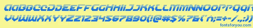 Gunnerstormhalfital Font – Blue Fonts on Yellow Background