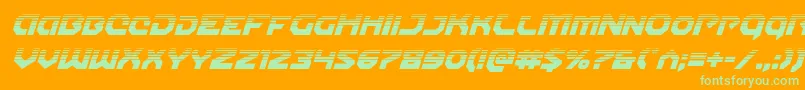 Gunnerstormhalfital Font – Green Fonts on Orange Background