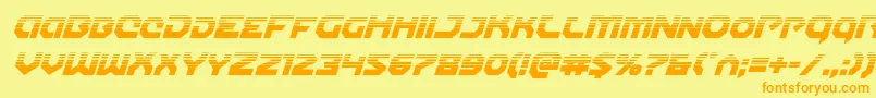 Gunnerstormhalfital Font – Orange Fonts on Yellow Background