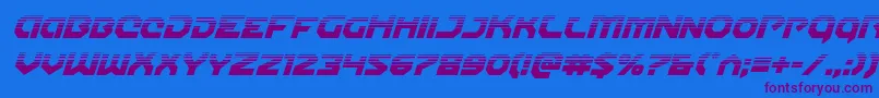 Gunnerstormhalfital Font – Purple Fonts on Blue Background