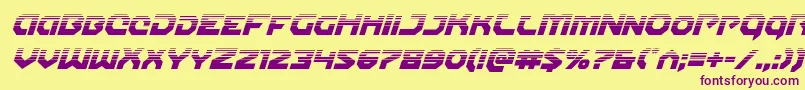 Шрифт Gunnerstormhalfital – фиолетовые шрифты на жёлтом фоне