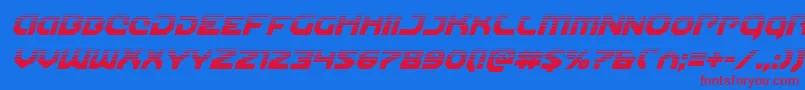 Gunnerstormhalfital Font – Red Fonts on Blue Background