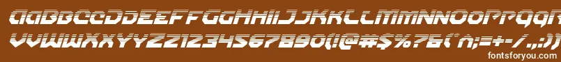 Шрифт Gunnerstormhalfital – белые шрифты на коричневом фоне