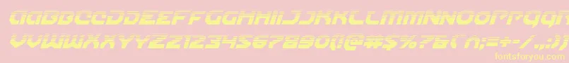 Шрифт Gunnerstormhalfital – жёлтые шрифты на розовом фоне