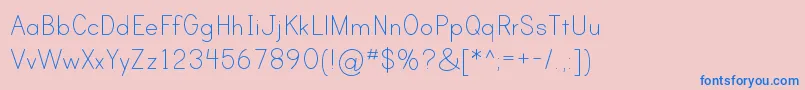PrintClearlyTt-fontti – siniset fontit vaaleanpunaisella taustalla
