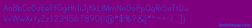 Fonte PrintClearlyTt – fontes azuis em um fundo violeta