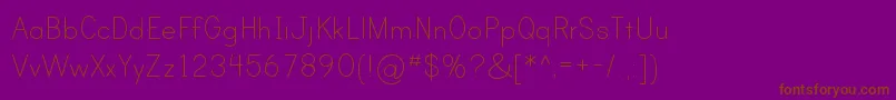 フォントPrintClearlyTt – 紫色の背景に茶色のフォント