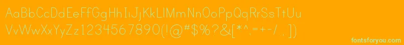 Fonte PrintClearlyTt – fontes verdes em um fundo laranja