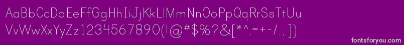 PrintClearlyTt-fontti – vihreät fontit violetilla taustalla