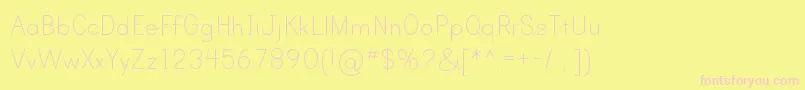 PrintClearlyTt-fontti – vaaleanpunaiset fontit keltaisella taustalla