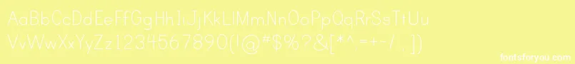 Czcionka PrintClearlyTt – białe czcionki na żółtym tle