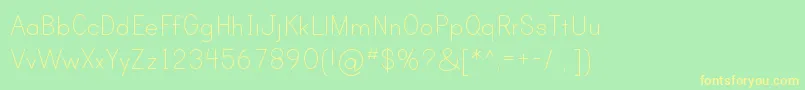 PrintClearlyTt-fontti – keltaiset fontit vihreällä taustalla