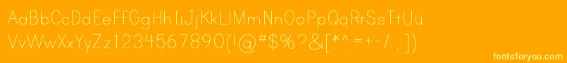 Fonte PrintClearlyTt – fontes amarelas em um fundo laranja