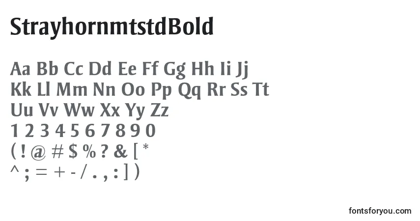 Czcionka StrayhornmtstdBold – alfabet, cyfry, specjalne znaki