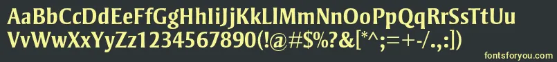 Шрифт StrayhornmtstdBold – жёлтые шрифты на чёрном фоне