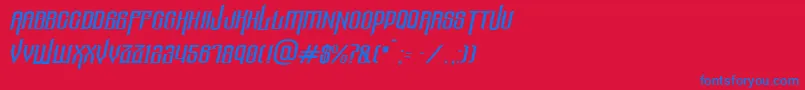 ThelostcanyonItalic Font – Blue Fonts on Red Background