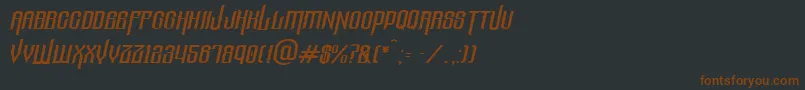 Шрифт ThelostcanyonItalic – коричневые шрифты на чёрном фоне