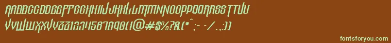 Шрифт ThelostcanyonItalic – зелёные шрифты на коричневом фоне