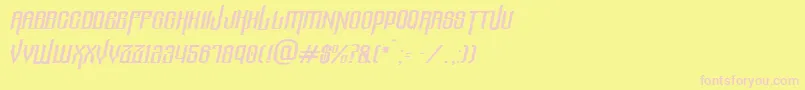 フォントThelostcanyonItalic – ピンクのフォント、黄色の背景