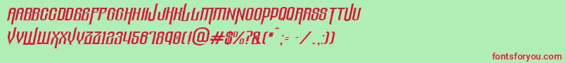 ThelostcanyonItalic Font – Red Fonts on Green Background